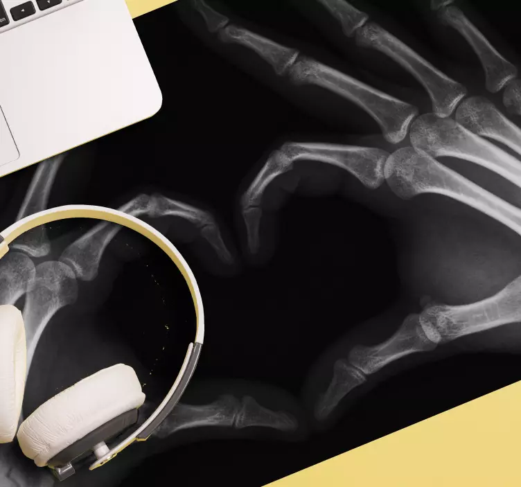 Tapis de souris gamer mains squelettes en cœur - TenStickers