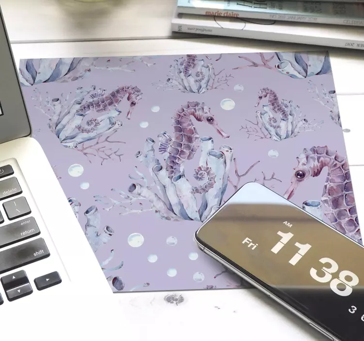 Tapis de souris gamer motif aquatique hippocampe - TenStickers