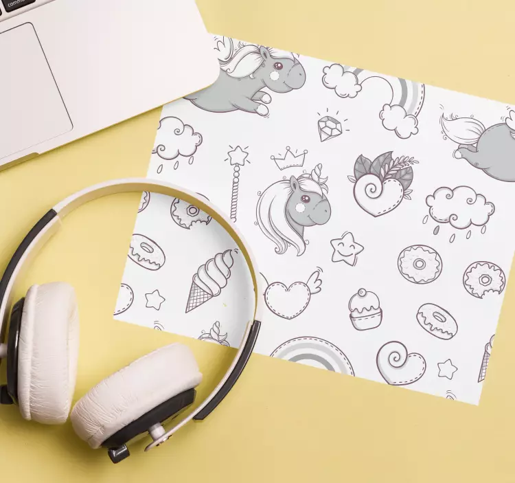 Tapis de souris gamer personnages de licorne mignons - TenStickers