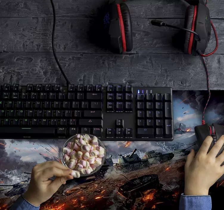 Tapis de souris gamer scène de champ de bataille explosive - TenStickers