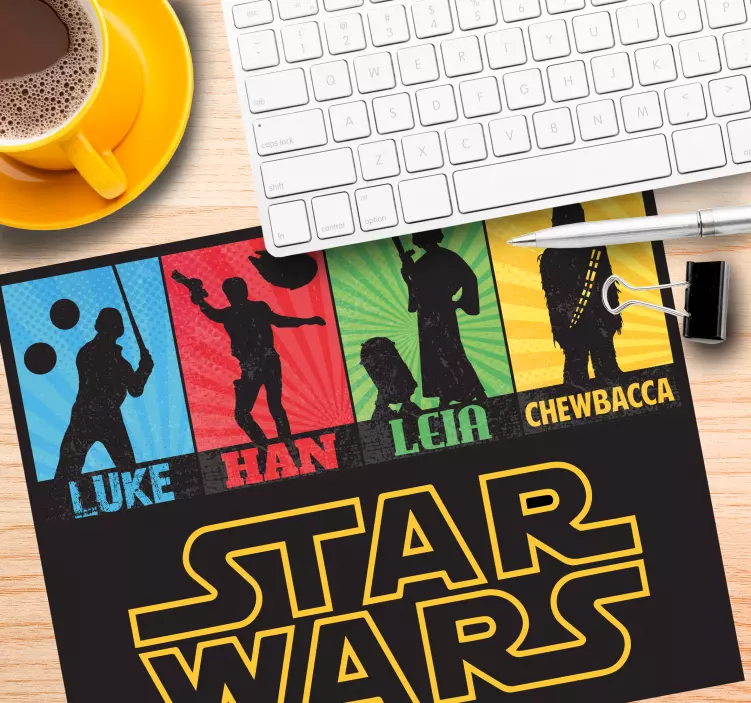 Tapis de souris gamer silhouettes de personnages iconiques - TenStickers