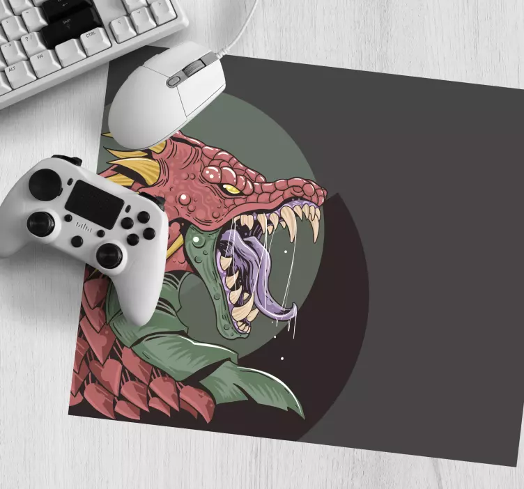 Tapis de souris gamer tête de dragon féroce - TenStickers