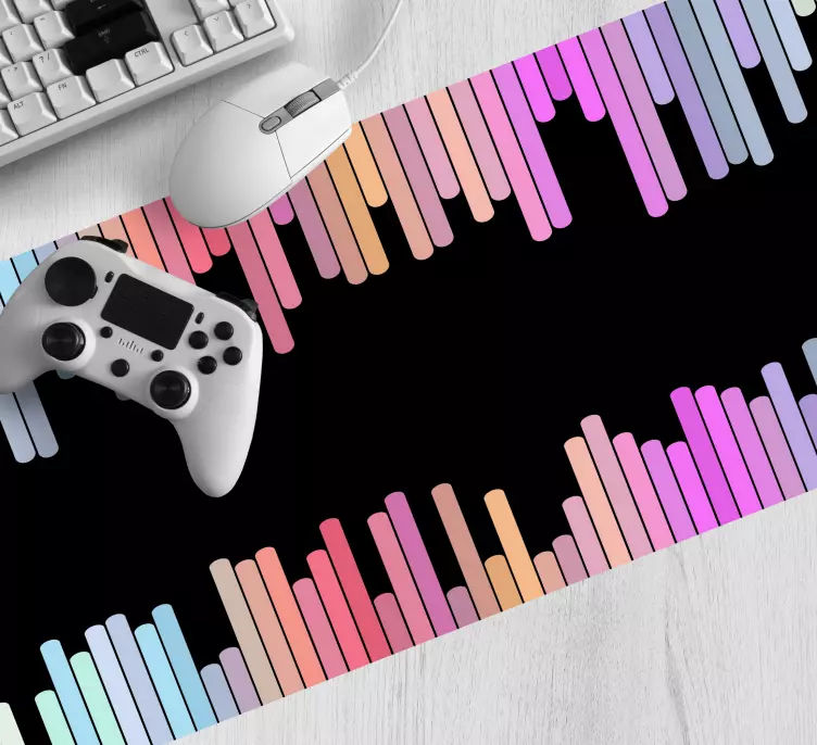 Tapis de souris gamer vagues sonores colorées - TenStickers