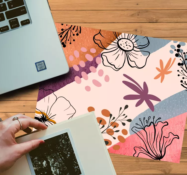 Tapis de souris motif abstrait floral - TenStickers