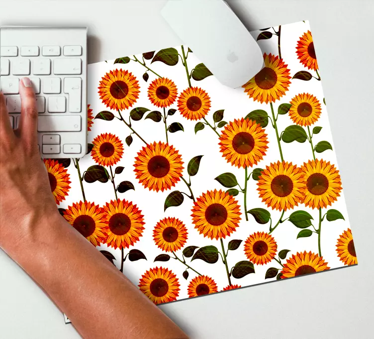 Tapis de souris motif arrangement de tournesols vibrant - TenStickers