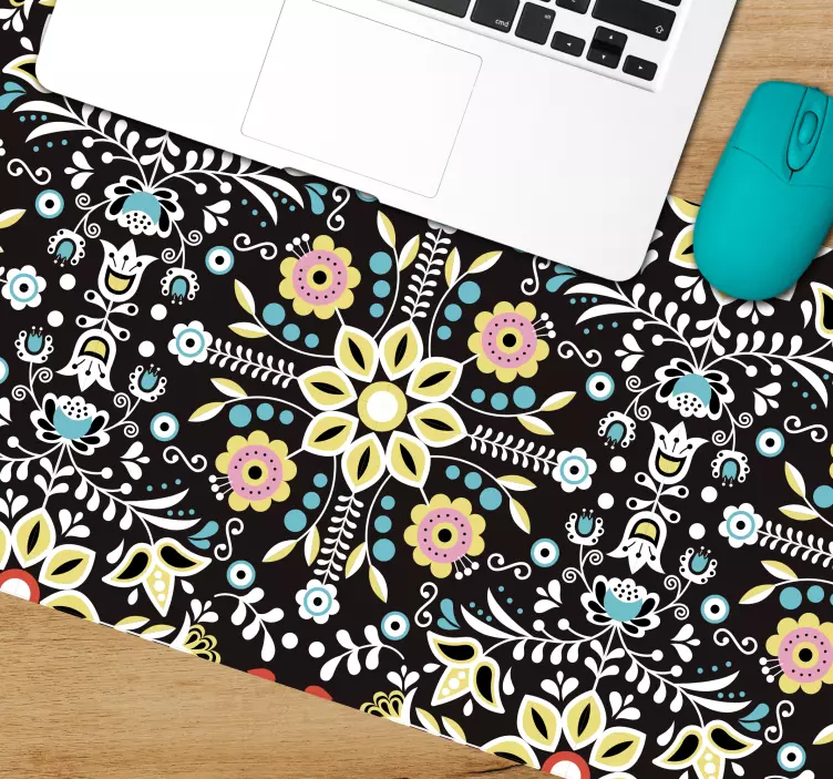 Tapis de souris motif art floral - TenStickers