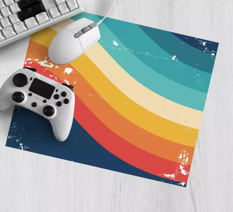 Tapis de souris motif bandes ondulées colorées - TenStickers