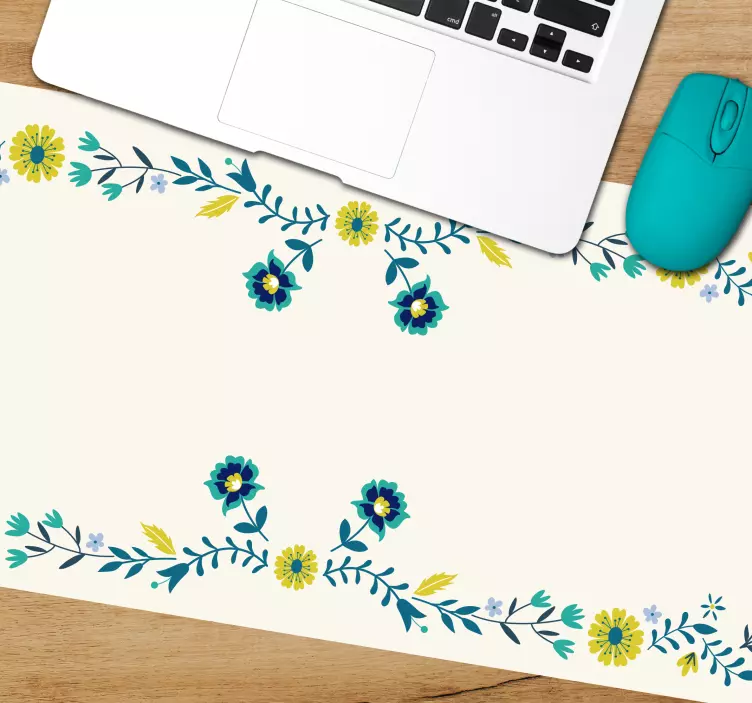 Tapis de souris motif bordure florale - TenStickers