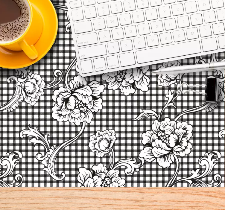 Tapis de souris motif carreaux floraux - TenStickers