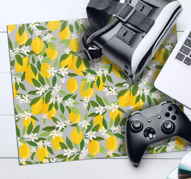 Tapis de souris motif citronnier vivant floral - TenStickers