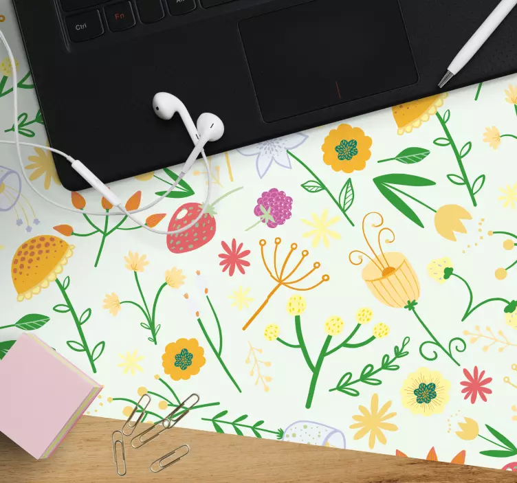 Tapis de souris motif composition d'emblèmes floraux - TenStickers
