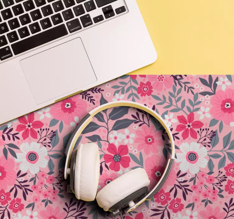 Tapis de souris motif floral rose - TenStickers