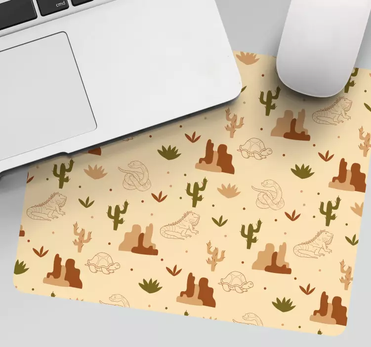 Tapis de souris motif créatures et plantes désertiques - TenStickers
