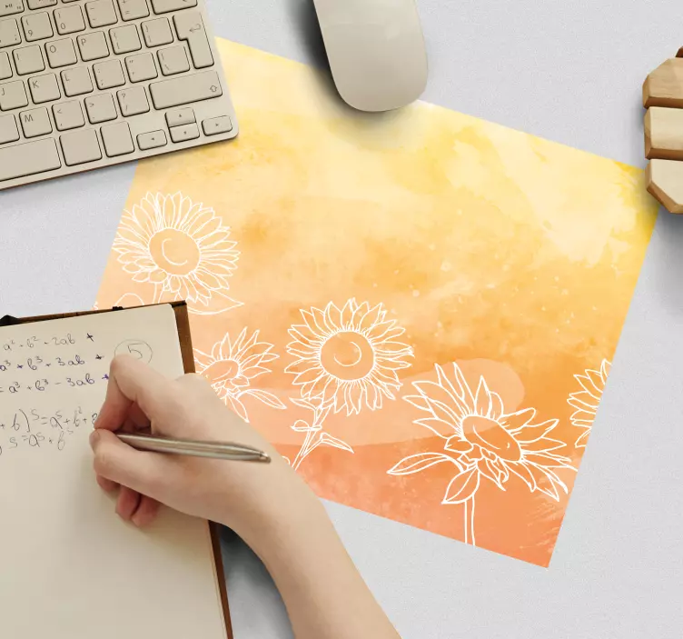 Tapis de souris motif design abstrait tournesol - TenStickers