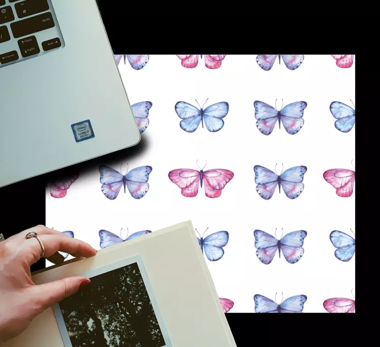 Tapis de souris motif emblème de papillon vibrant - TenStickers