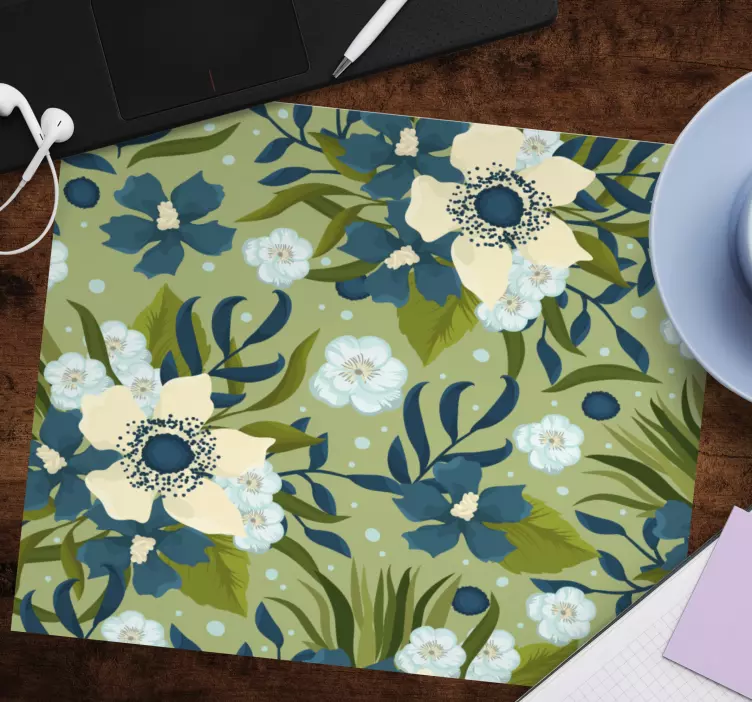 Tapis de souris motif feuillage floral - TenStickers