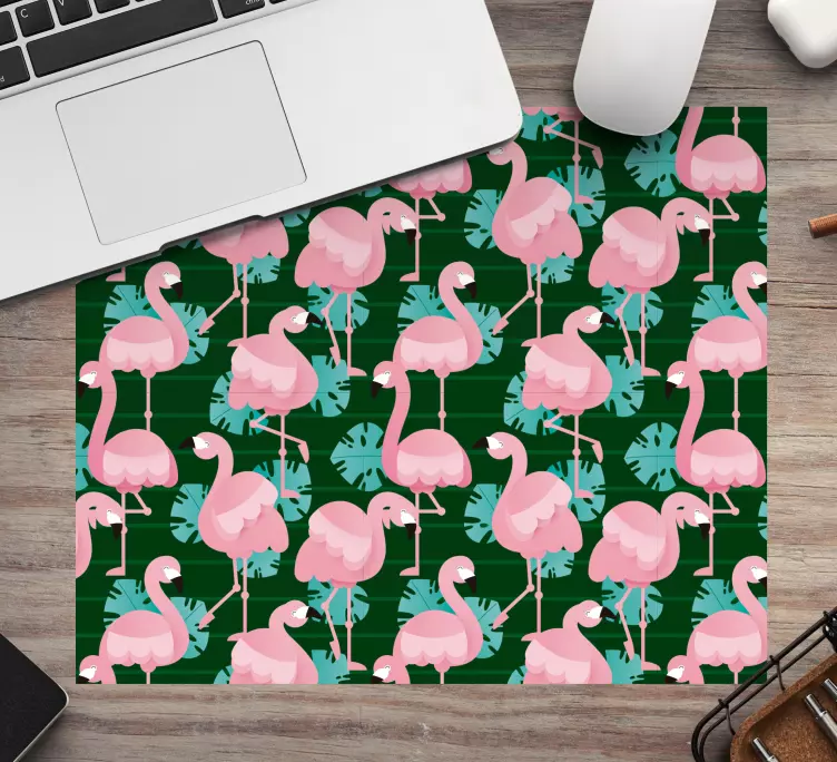 Tapis de souris motif flamants roses des tropiques - TenStickers