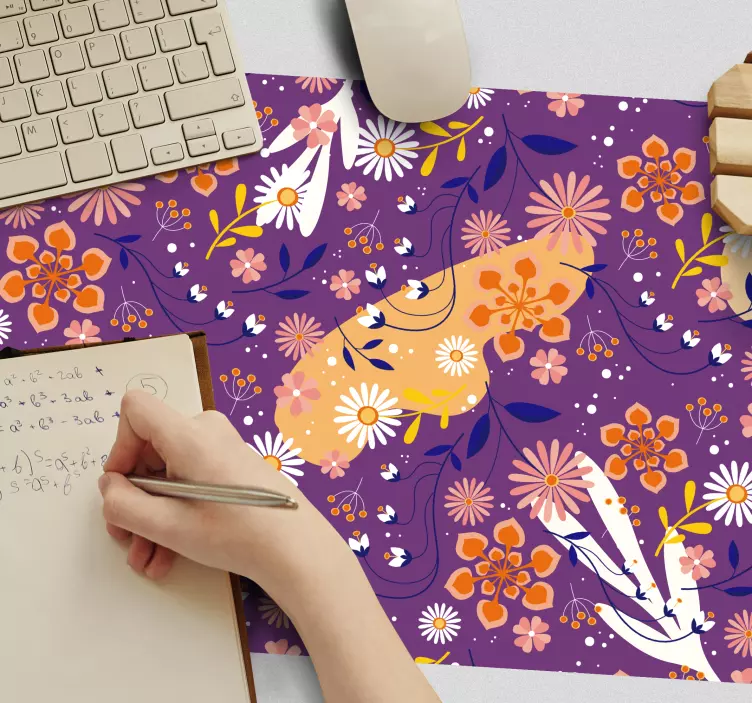 Tapis de souris motif floral coloré - TenStickers