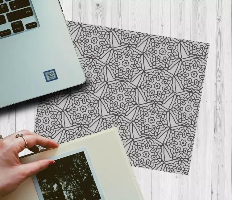 Tapis de souris motif floral géométrique - TenStickers