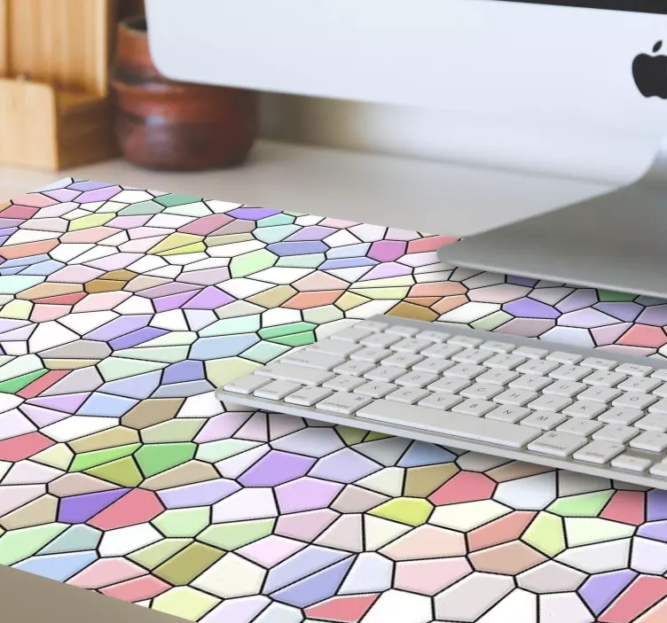 Tapis de souris motif formes colorées mosaïque - TenStickers