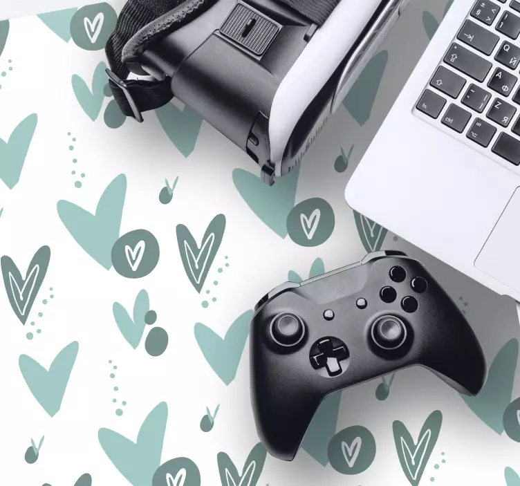 Tapis de souris motif formes de cœur abstraites - TenStickers