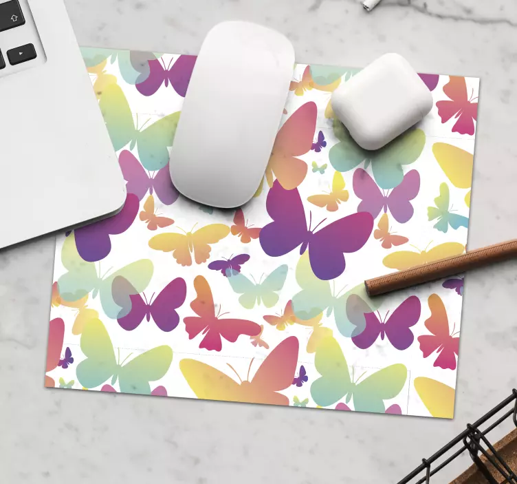 Tapis de souris motif illustration papillon vibrant - TenStickers
