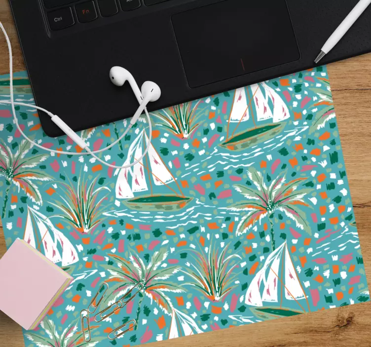 Tapis de souris motif impression palmiers navigants - TenStickers