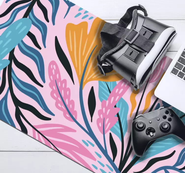 Tapis de souris motif imprimé feuillage vibrant - TenStickers