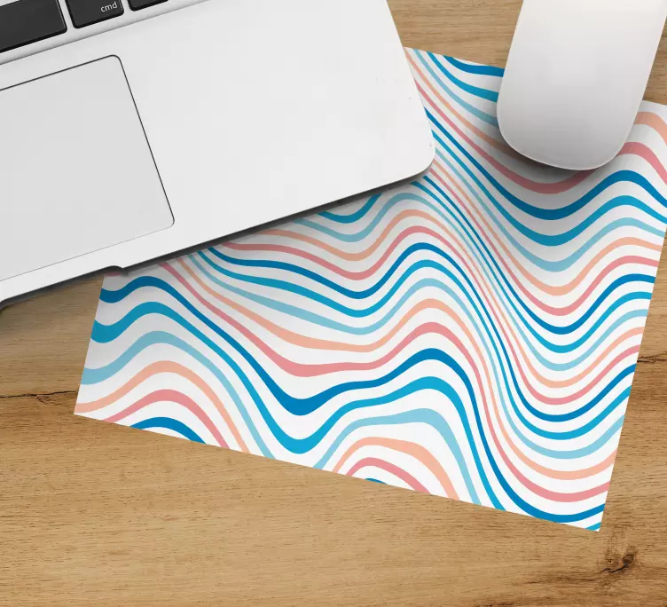 Tapis de souris motif lignes colorées ondulées - TenStickers