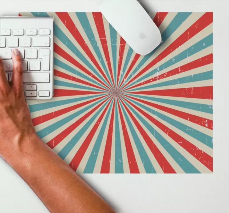 Tapis de souris motif lignes radieuses rétro - TenStickers