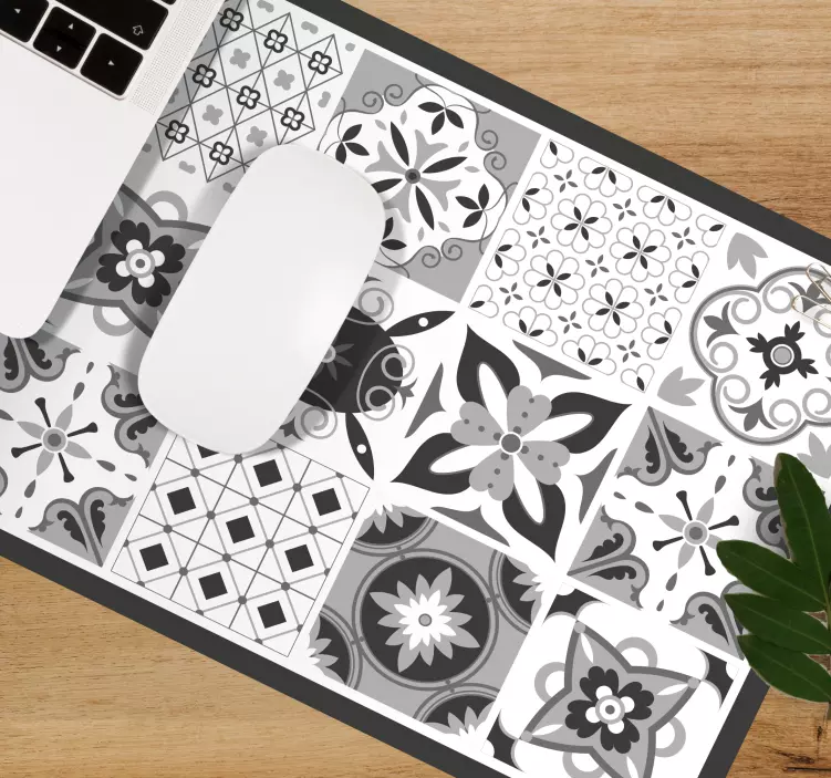 Tapis de souris motif motifs floraux géométriques - TenStickers