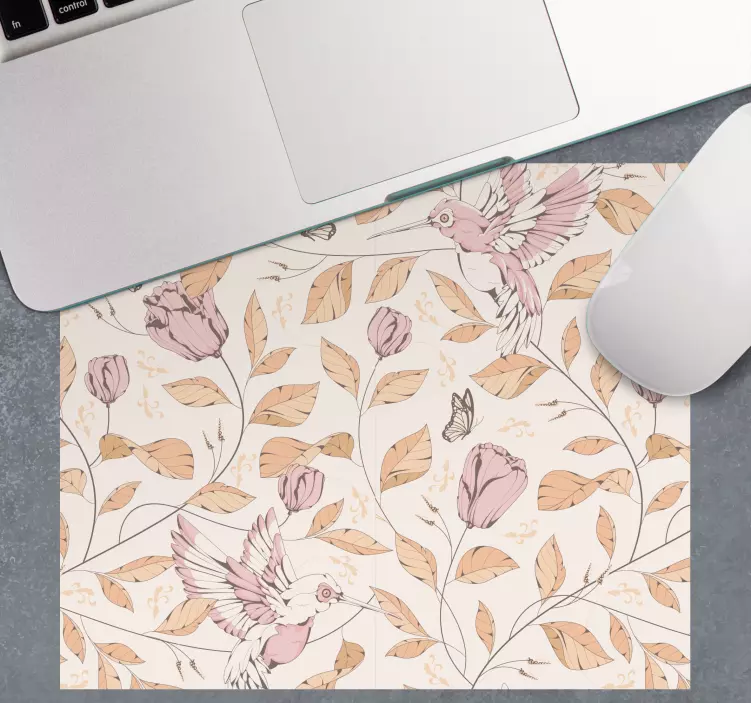 Tapis de souris motif oiseau floral - TenStickers
