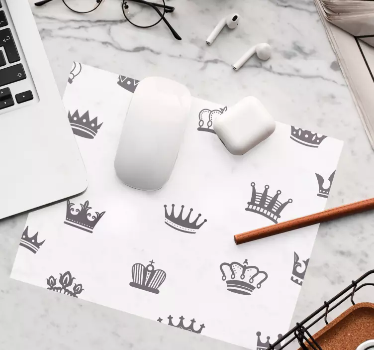 Tapis de souris motif points couronnes - TenStickers