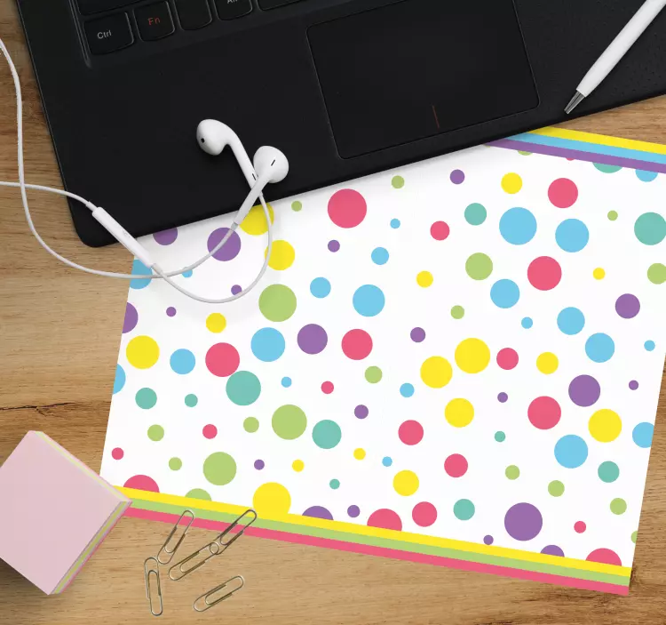 Tapis de souris motif pois colorés - TenStickers