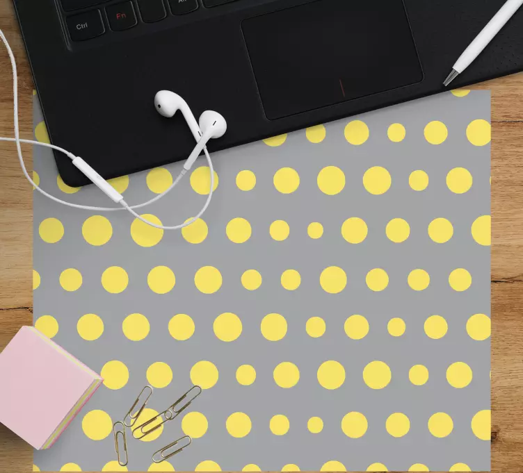 Tapis de souris motif pois jaunes - TenStickers