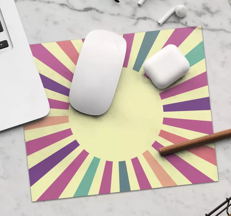 Tapis de souris motif rayures colorées rayonnantes - TenStickers