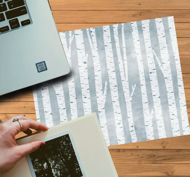 Tapis de souris motif rayures de bouleau - TenStickers