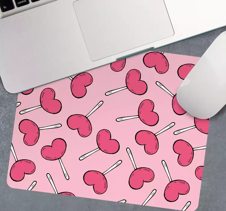 Tapis de souris motif sucettes en forme de cœur - TenStickers