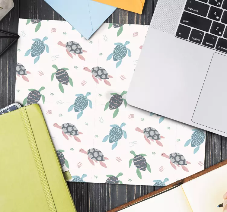 Tapis de souris motif tortue colorée - TenStickers