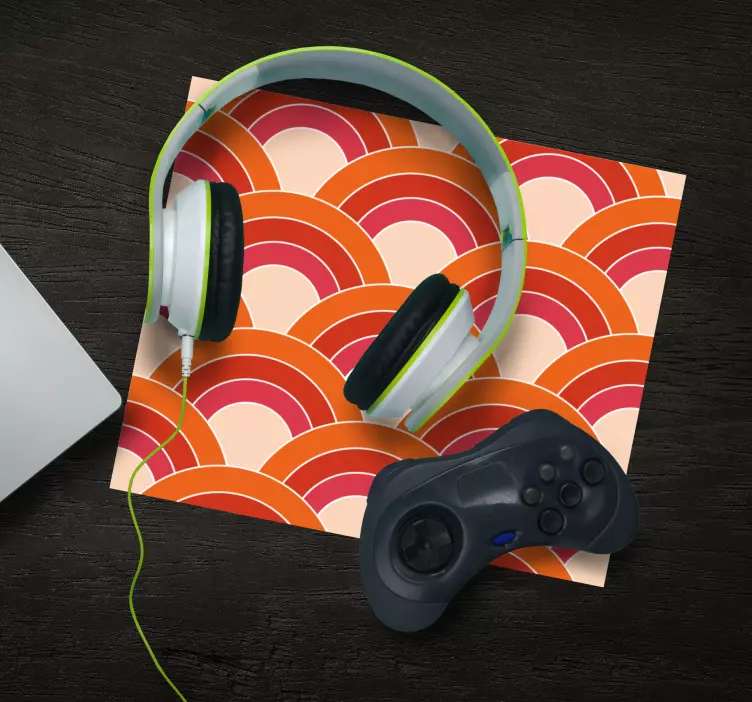 Tapis de souris motif vagues arc-en-ciel courbées - TenStickers