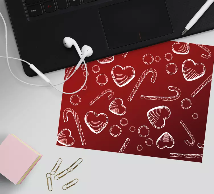 Tapis de souris noël jolis motifs de coeur - TenStickers