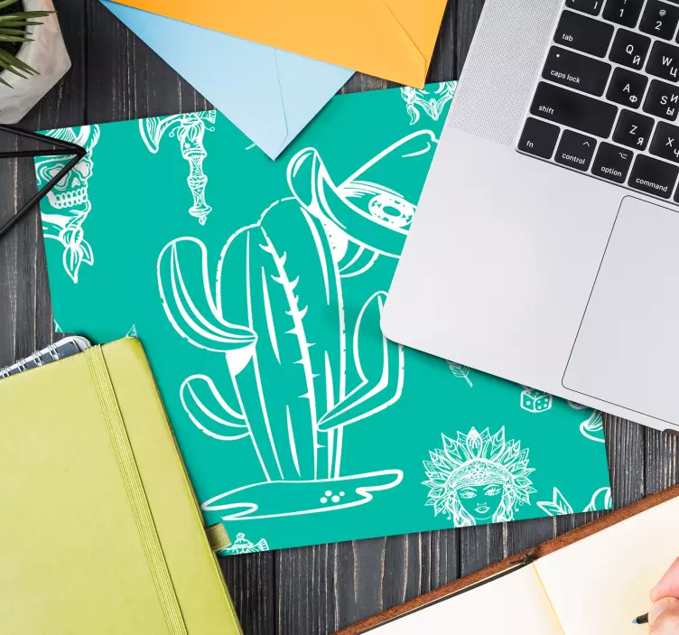 Tapis de souris original design chapeau cactus - TenStickers