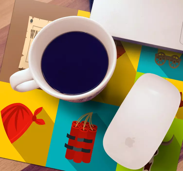 Tapis de souris original icônes thème cowboy - TenStickers