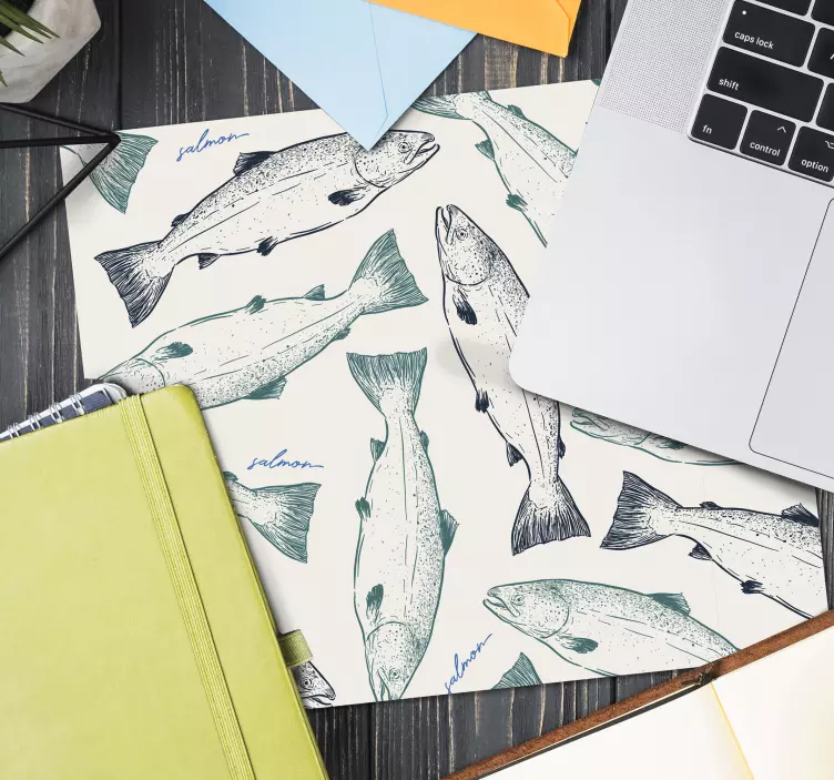 Tapis de souris original motif saumon - TenStickers