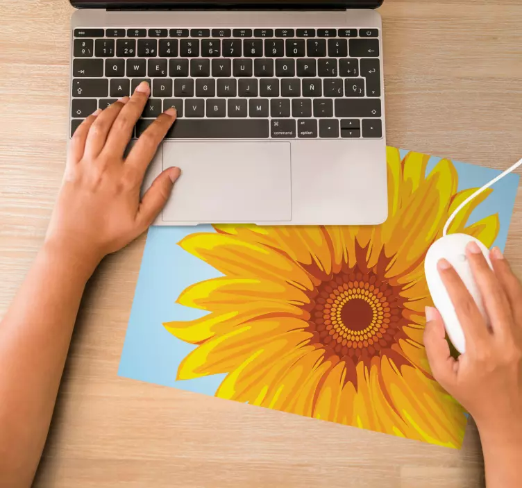 Tapis de souris original motif tournesol lumineux - TenStickers