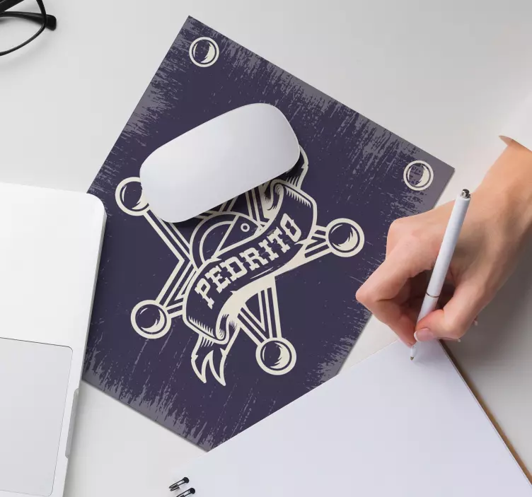 Tapis de souris personnalisable Étoile de shérif - TenStickers