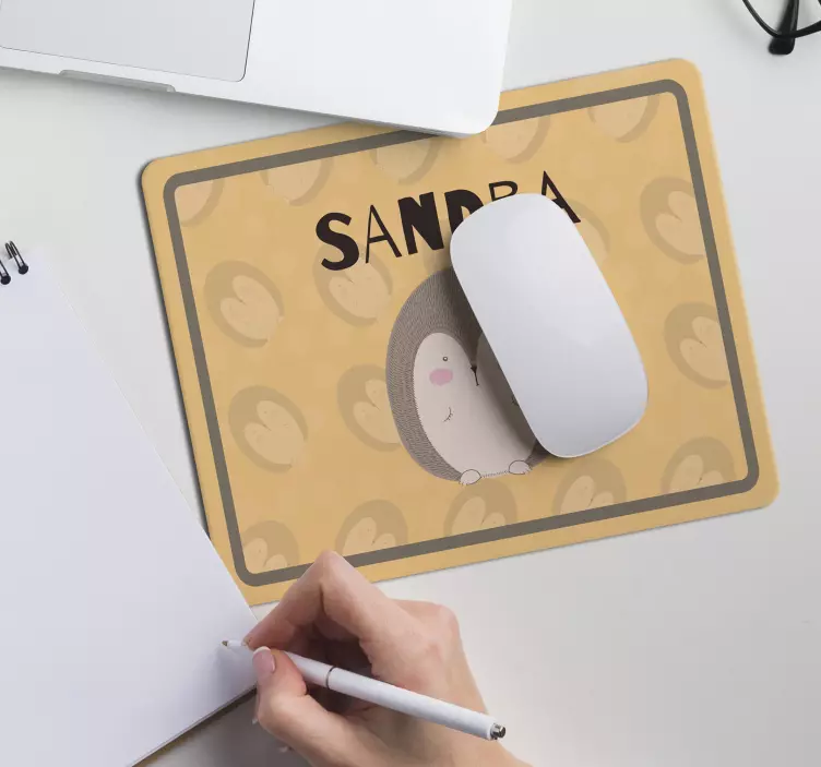 Tapis de souris personnalisable hérisson adorable - TenStickers