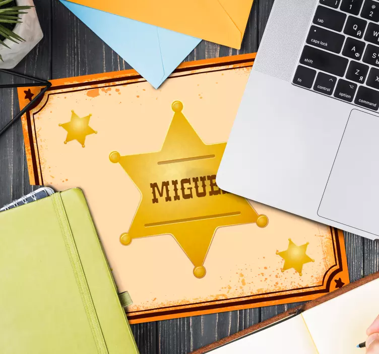 Tapis de souris insigne de shérif personnalisable - TenStickers