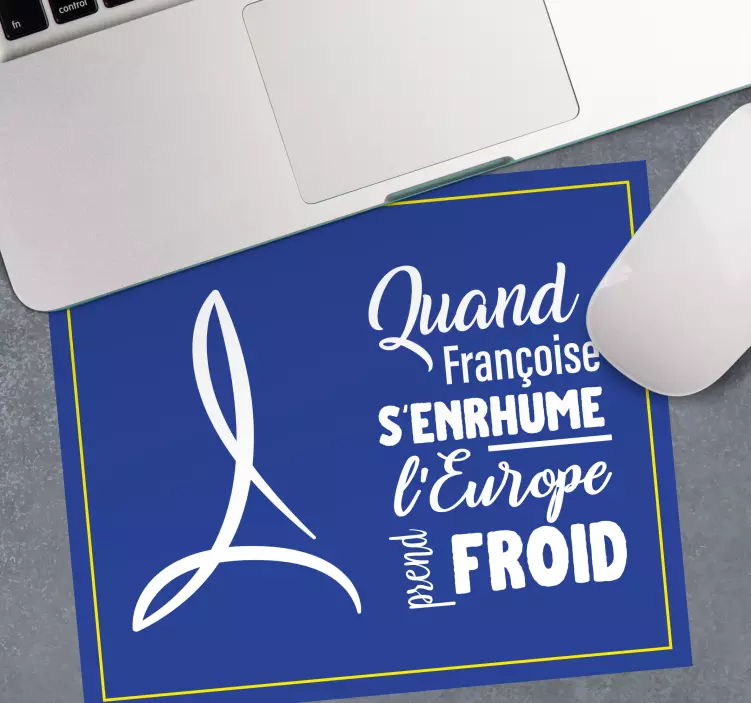 Tapis de souris personnalisable quand paris attrape froid - TenStickers