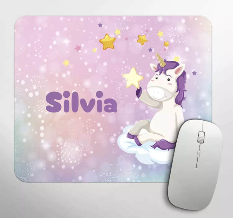 Tapis de souris personnalisé nom licorne - TenStickers